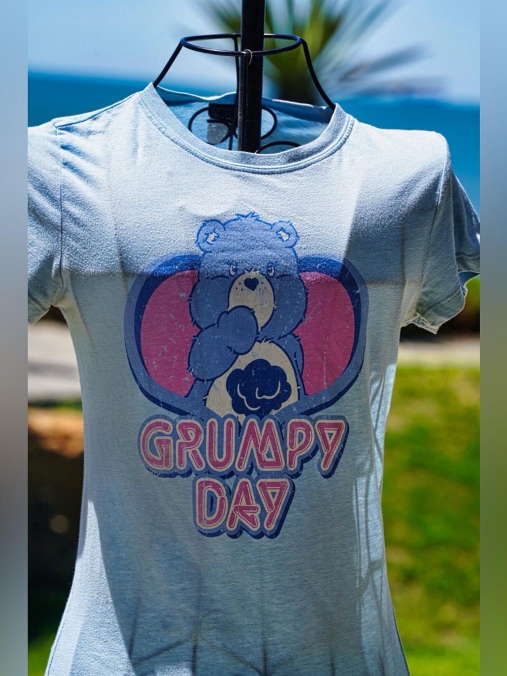 Vintage Y2K Care Bears Grumpy Bear Baby Tee – Wish Upon A Star, Blue
